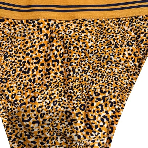 SEAFOLLY High Waist Bikini Bottoms Spirit Animal Gold Navy  Sz US 8 - Picture 9 of 11